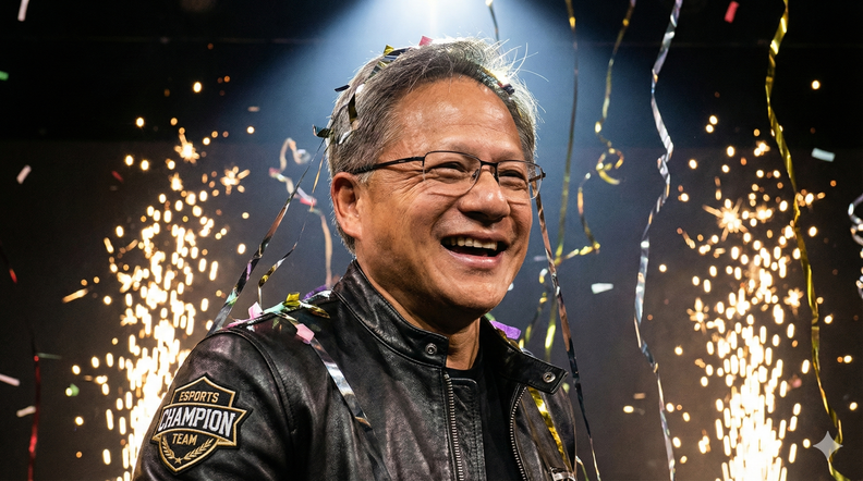 黄仁勋庆祝画面