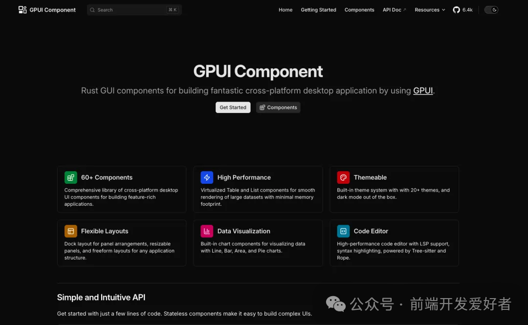 GPUI Component组件库官网展示