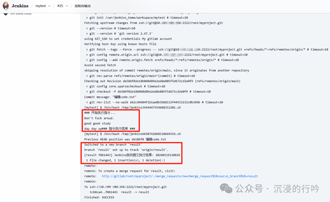 Jenkins构建任务控制台输出日志