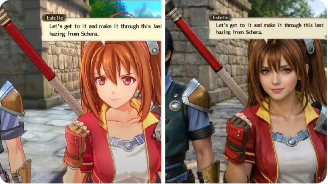 同一角色2D与3D风格对比图