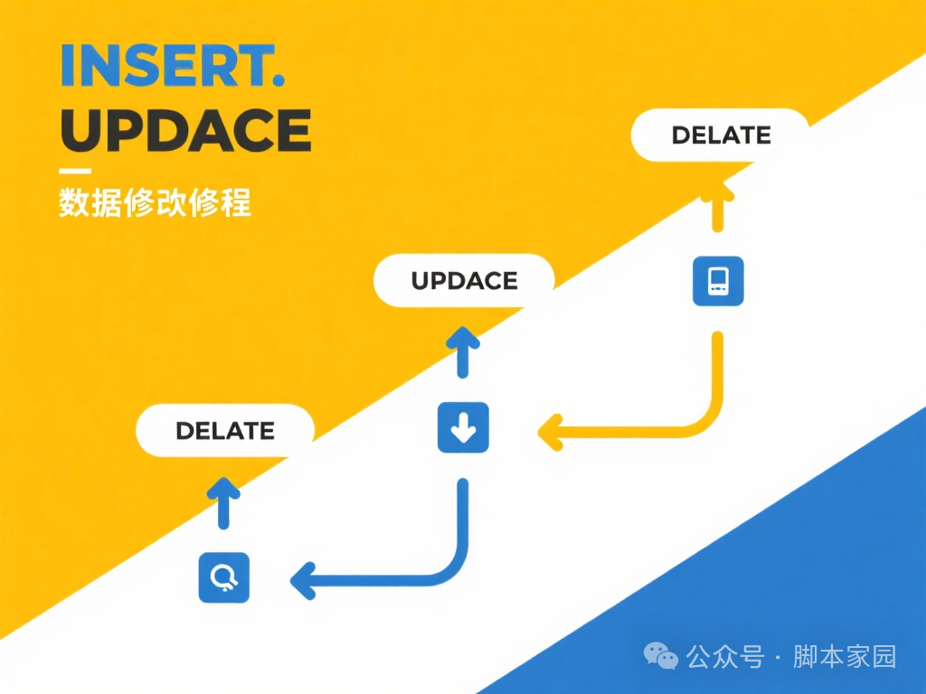 数据修改操作流程图：INSERT, UPDATE, DELETE