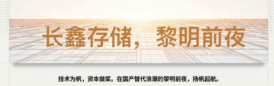 总结性宣传横幅：“长鑫存储，黎明前夜”