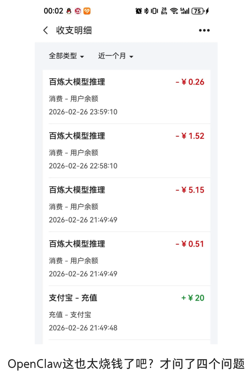 支付宝百炼模型扣费明细