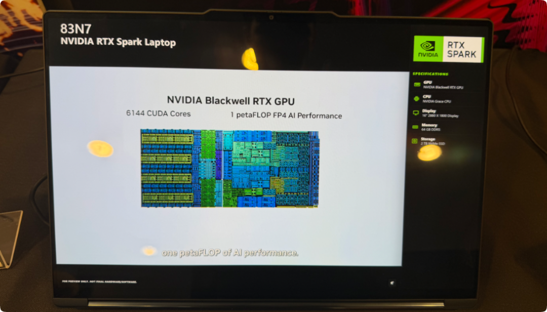 NVIDIA RTX Spark笔记本规格参数与Blackwell GPU结构图