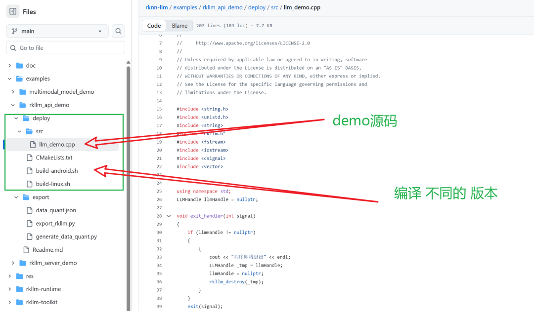 部署目录源码与编译脚本
