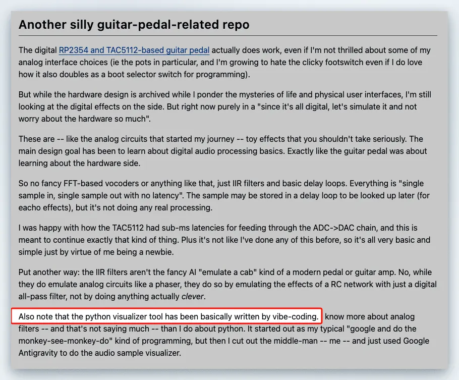 AudioNoise项目自述文件的部分内容截图