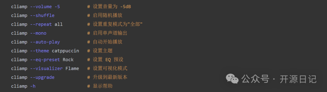 常用命令行参数及其中文说明