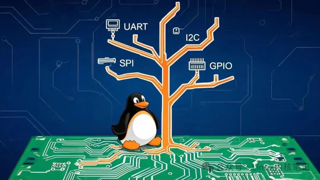 Linux设备树硬件接口示意图：UART、I2C、SPI、GPIO