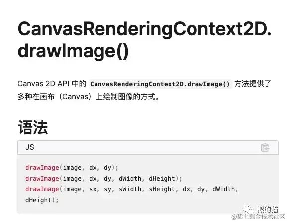 drawImage方法说明