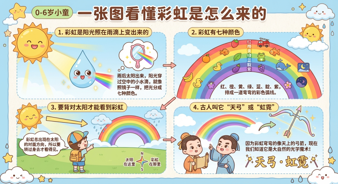 面向儿童的彩虹科普信息图