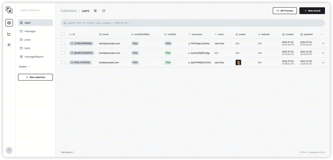 PocketBase 用户管理界面