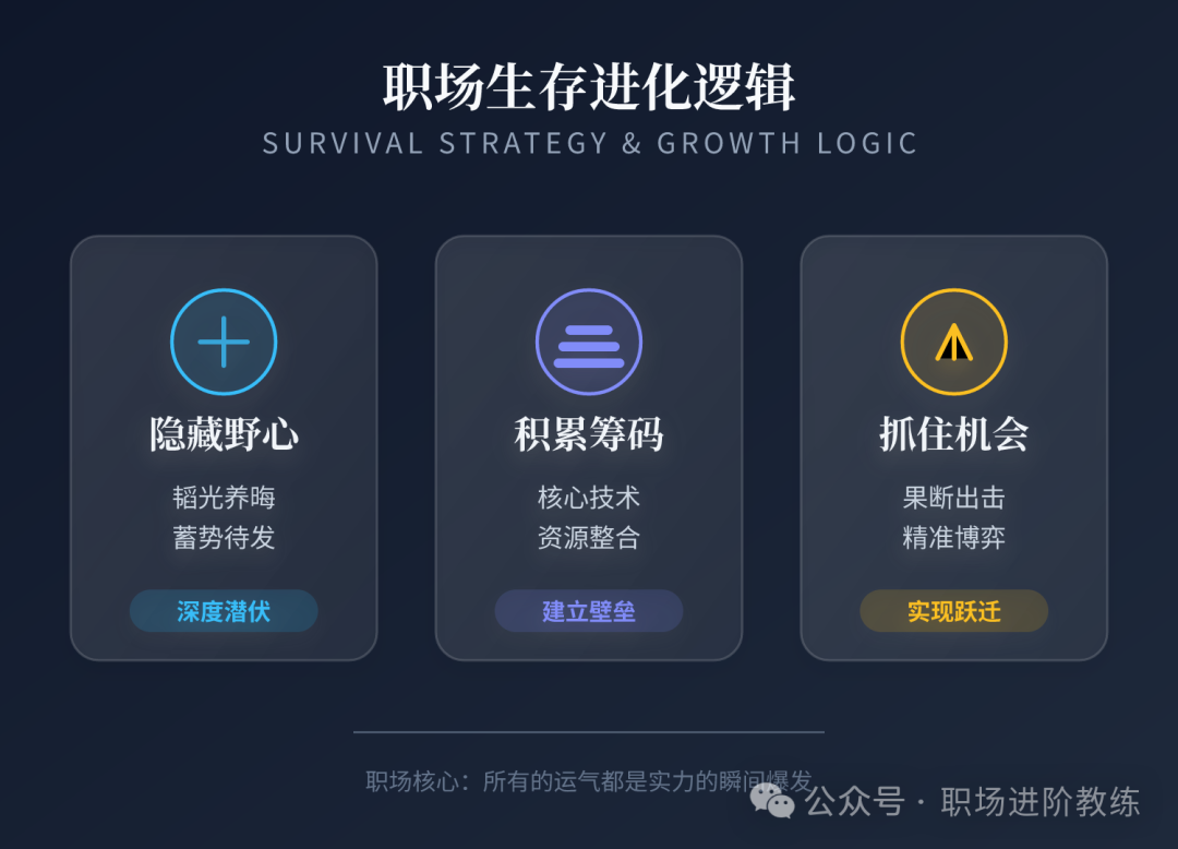 职场生存进化逻辑图:隐藏、积累、出击