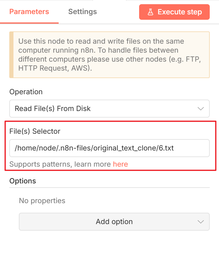 Read/Write Files from Disk 节点参数设置