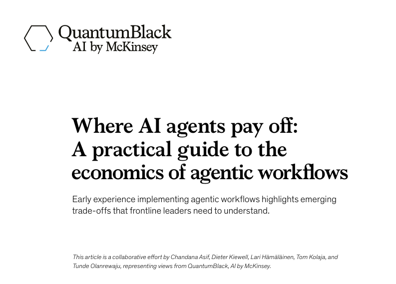 麦肯锡 QuantumBlack AI 智能体工作流经济学报告封面
