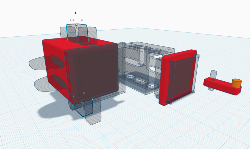 Tinkercad中三个3D打印部件设计图