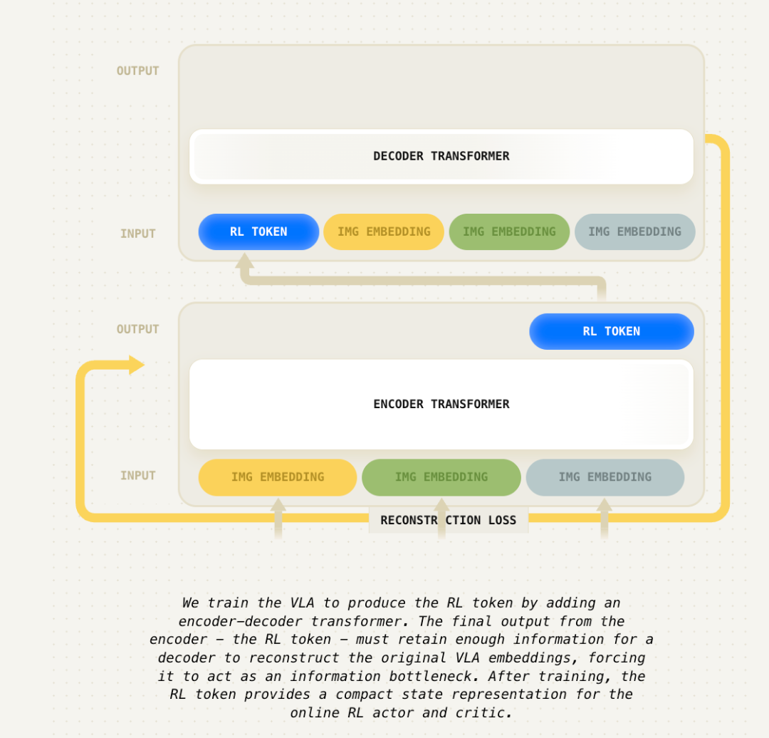 VLA生成RL token的架构流程图