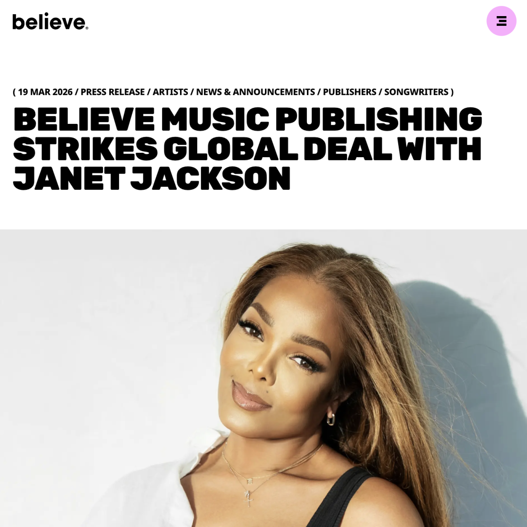 Janet Jackson与Believe签约新闻图