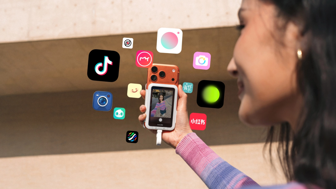 手机连接外接镜头与App环绕图