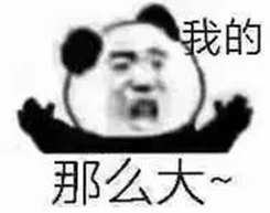 一个惊讶的熊猫头表情包，配文“那么大~”