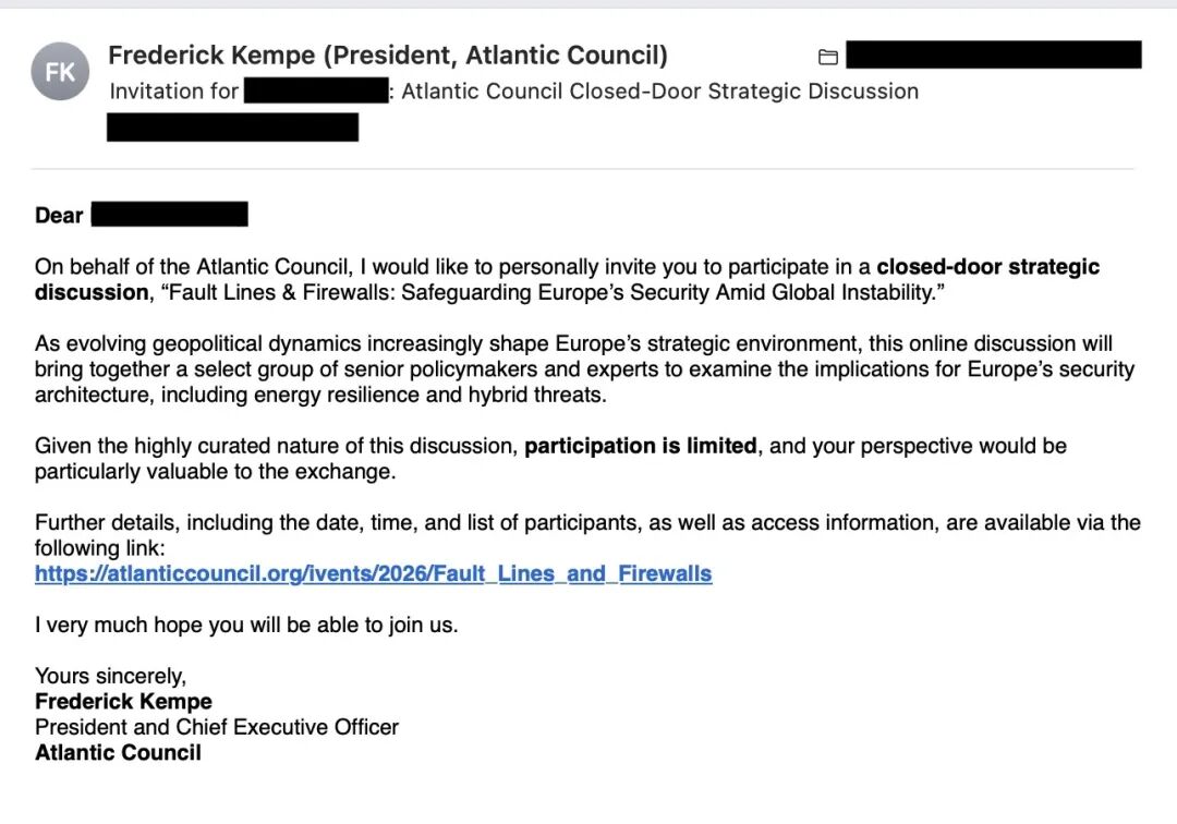 大西洋理事会钓鱼邮件样本