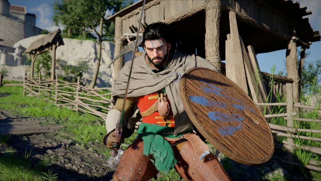 主角持剑盾正面特写