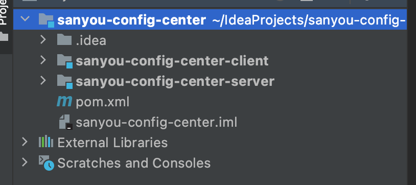 配置中心项目结构：客户端与服务端分离