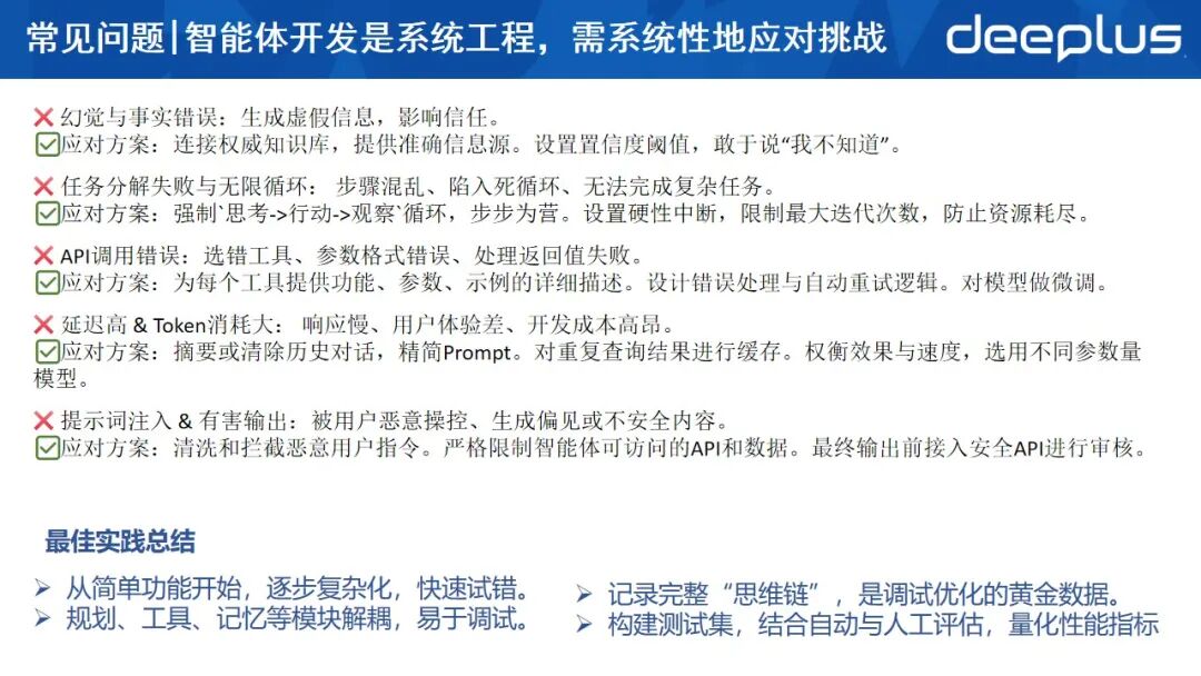 智能体开发常见问题与应对方案