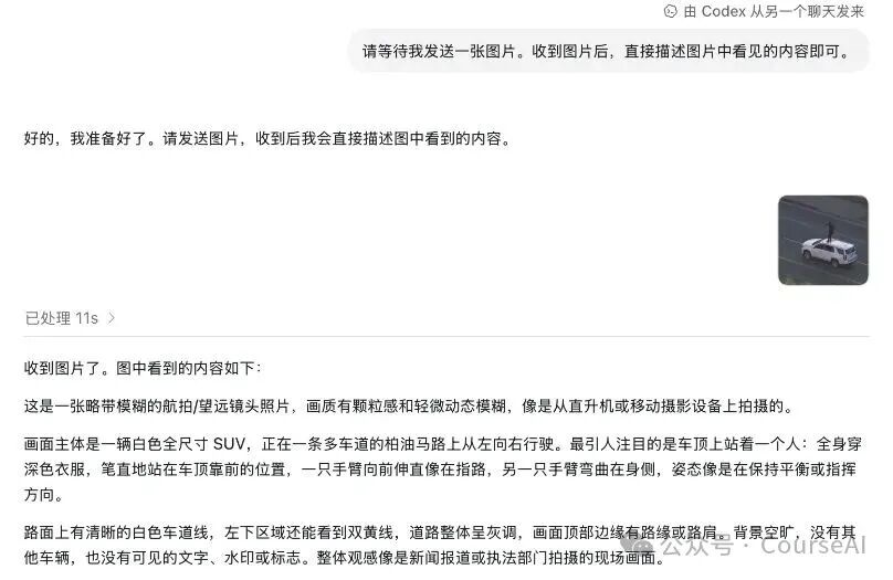 代理将视觉模型生成的图片转述为文字描述
