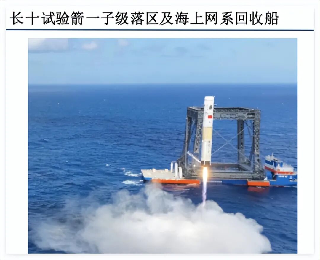 长十试验箭一子级海上网系回收测试