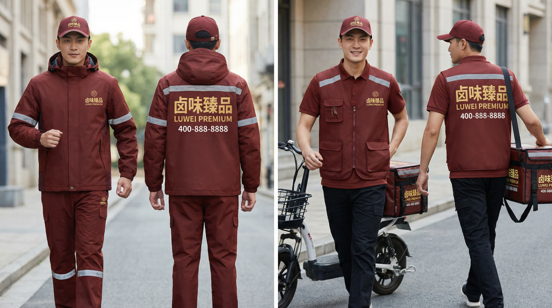卤味臻品外卖员着装形象展示