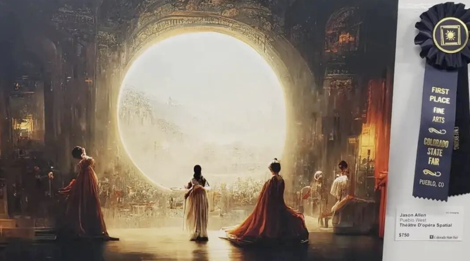 AI生成画作《太空歌剧院》获得艺术比赛冠军