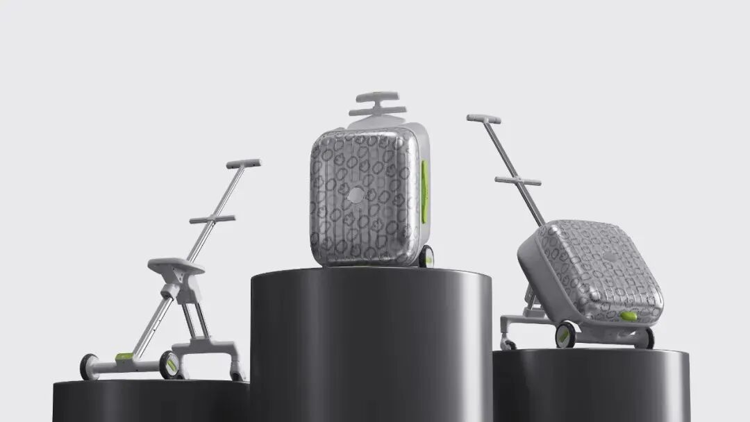 三款现代简约设计的儿童行李箱