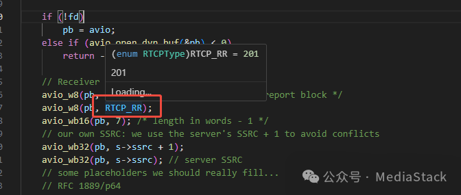 FFmpeg RTCP_RR包构建代码
