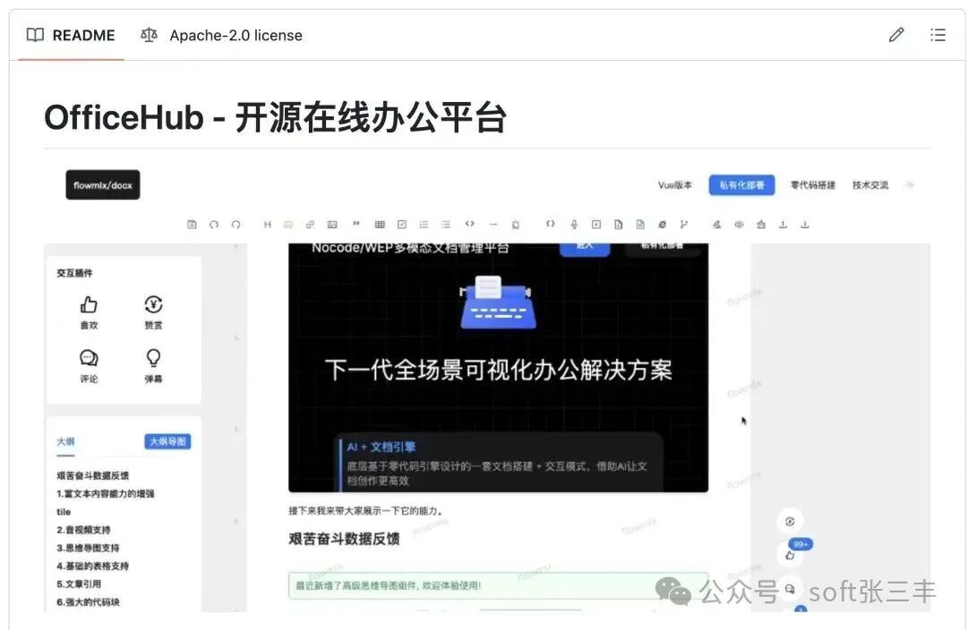 OfficeHub开源在线办公平台README页面