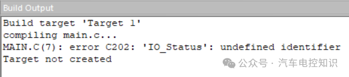 编译错误截图：提示‘IO_Status’未定义