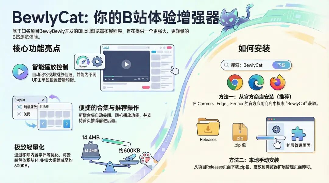 BewlyCat扩展界面示意图