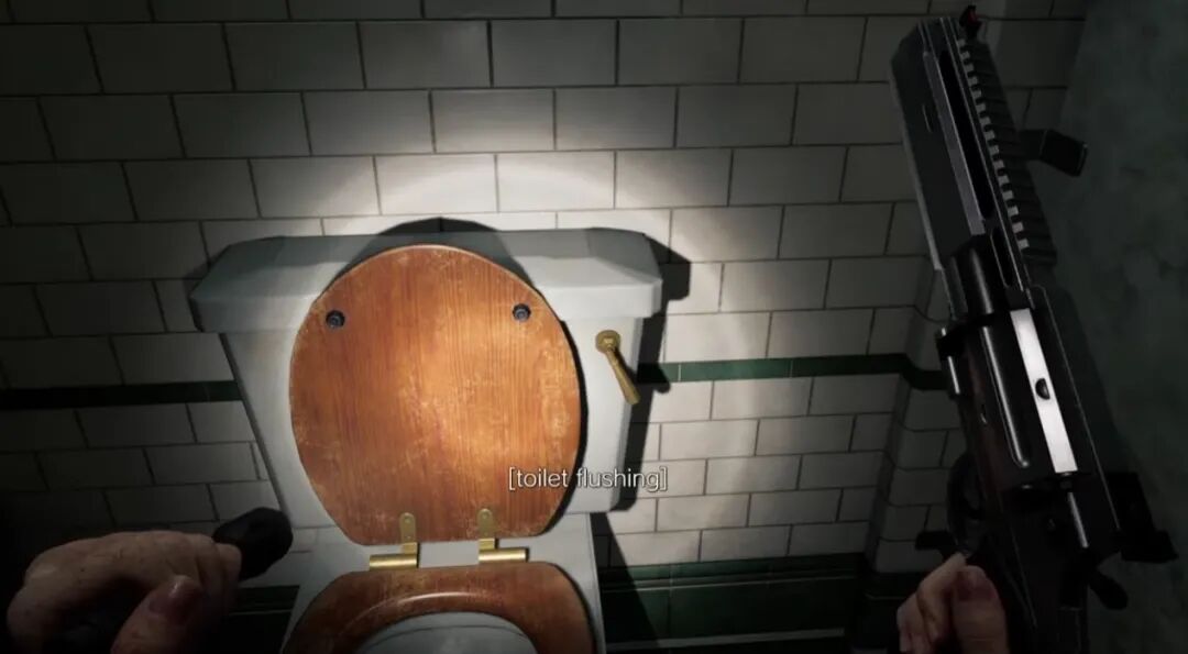 《生化危机9》第一人称视角冲马桶画面