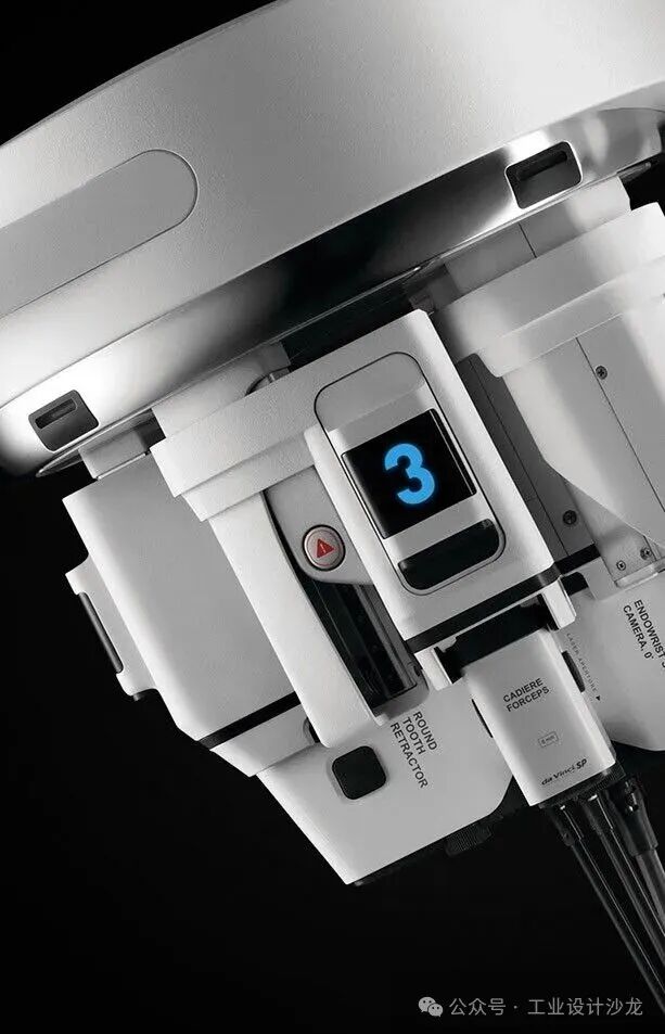 白色工业机器人部件特写