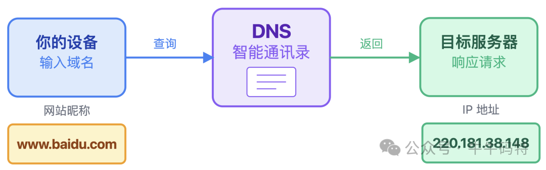 DNS解析过程示意图