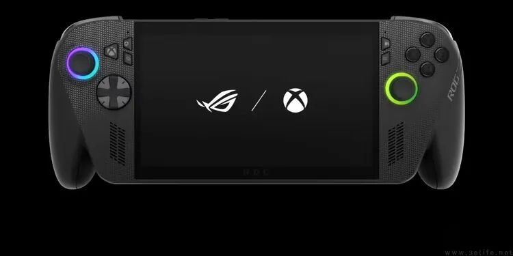 带有ROG和Xbox标志的黑色掌上游戏机