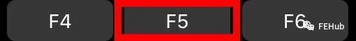 键盘 F5 功能键特写,被红框突出显示