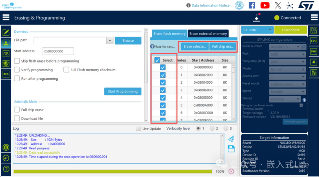 STM32CubeProgrammer擦除芯片