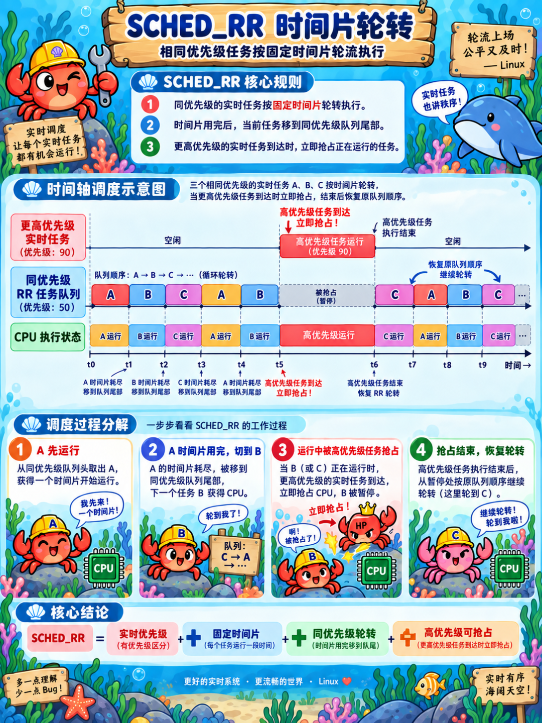 SCHED_RR时间片轮转调度过程