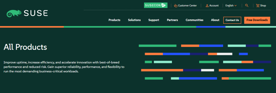 SUSE Linux Enterprise Server 产品页面截图