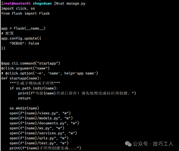 Flask startapp命令实现代码
