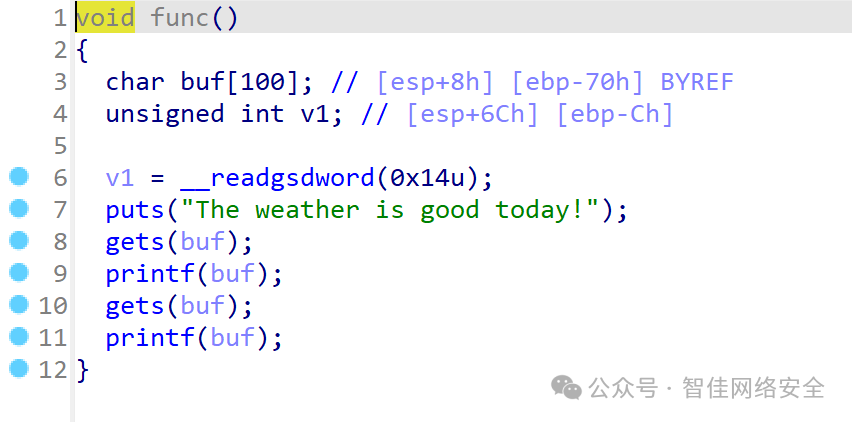存在格式化字符串和栈溢出的函数