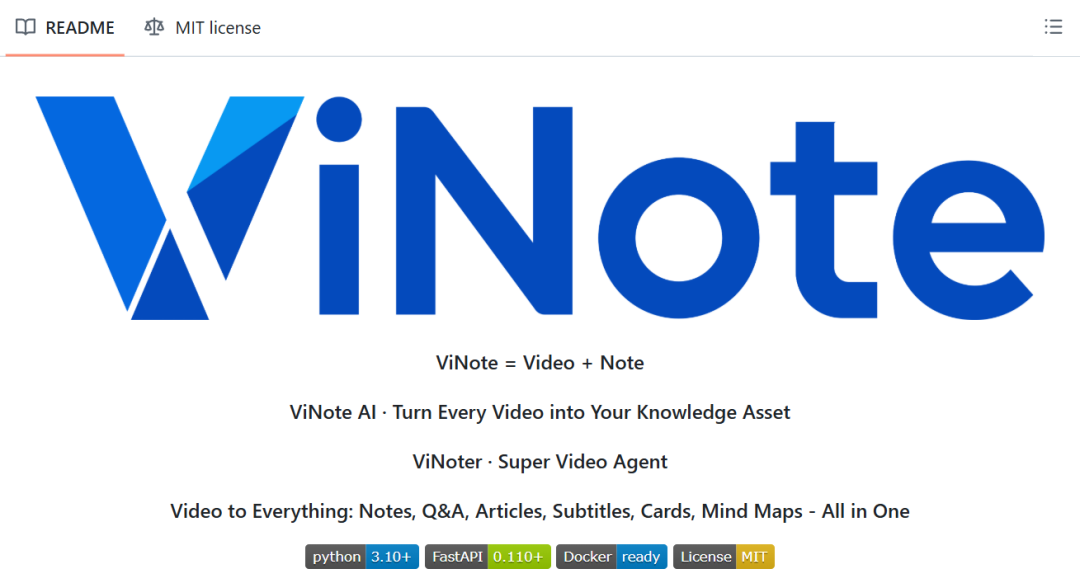 ViNote项目主页介绍