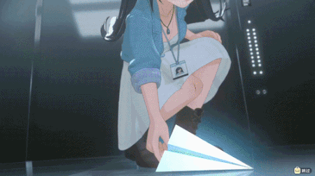 《星砂岛》开场动画截图,角色拾起纸飞机