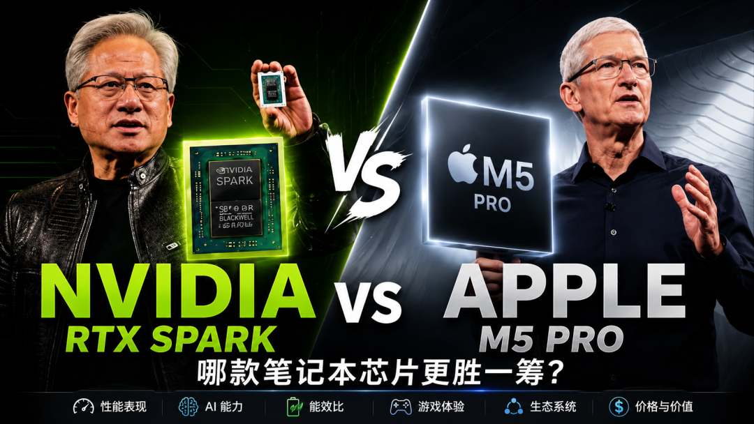 NVIDIA RTX Spark VS Apple M5 Pro 芯片性能对比